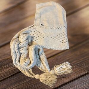Pistil Cream Knit Bonnet attached Scarf with bonnet